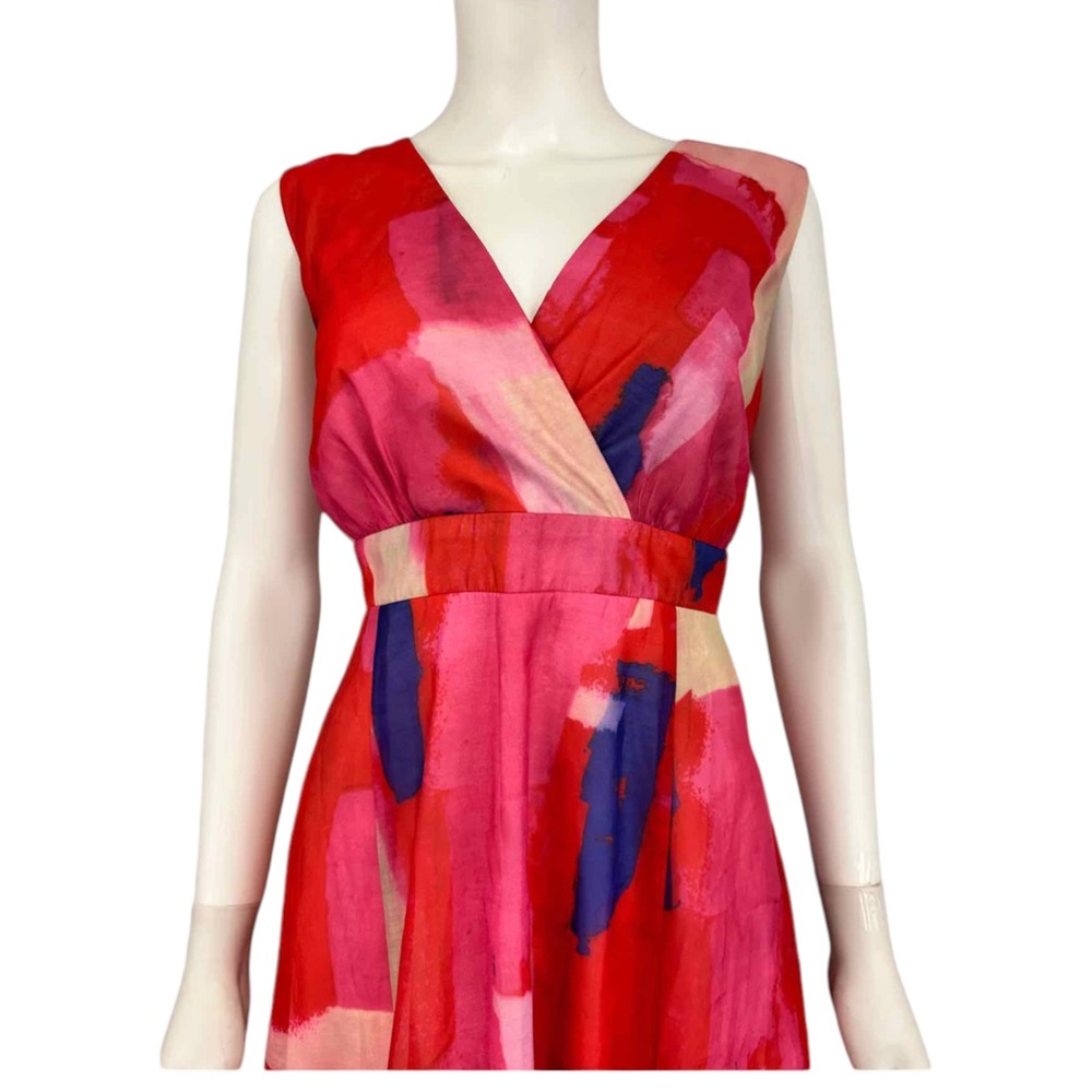 Eva Franco Pink Watercolor Dress Size LP - Picture 7 of 12